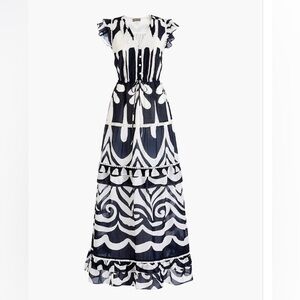 J Crew Point Sue flutter sleeve maxi, Size 2